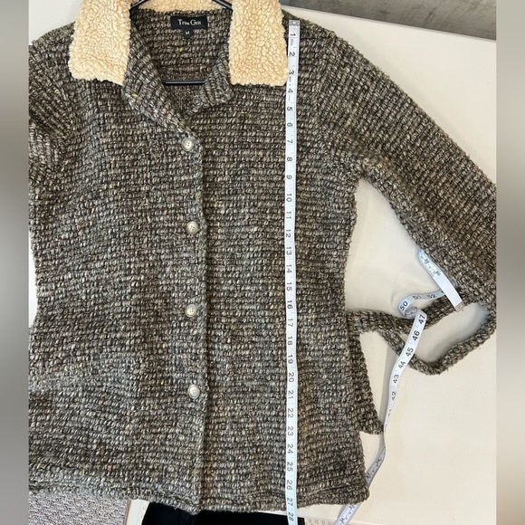 True Grit Sherpa Trim Cardigan Size M - Picture 7 of 11